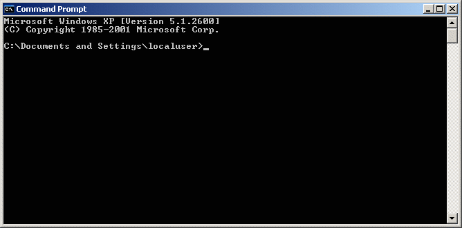 能够键入 DOS 命令行的窗口