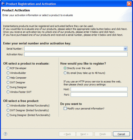 Registration and Activation Wizard