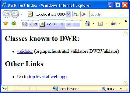 DWR Servlet默认输出页面